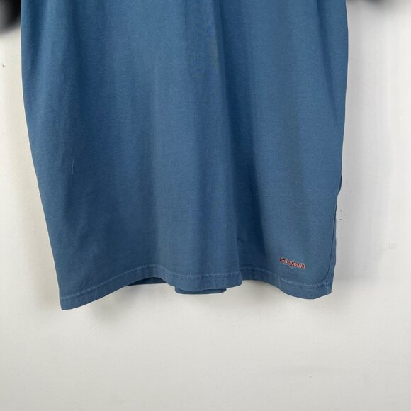 Patagonia Blue Casual Polo Shirt Men's Sz. M Golf Casual Organic Cotton Polo - Picture 5 of 7